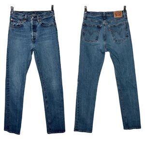 Levi's 501 Original Fit Jeans Charleston Sky Dark Wash  Women's Size 26x32